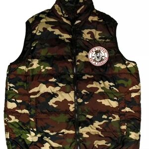 USMC Marines Mens Camo Full Zip Up Vest Jacket Coat sz. XL New Sewn on Logo